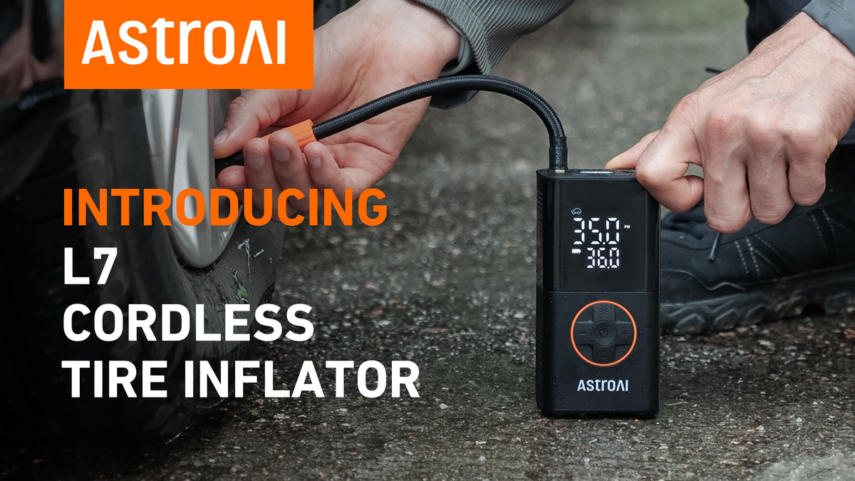 AstroAI L7 Portable Tire Inflator Air Compressor - Cars & Motorcycles
