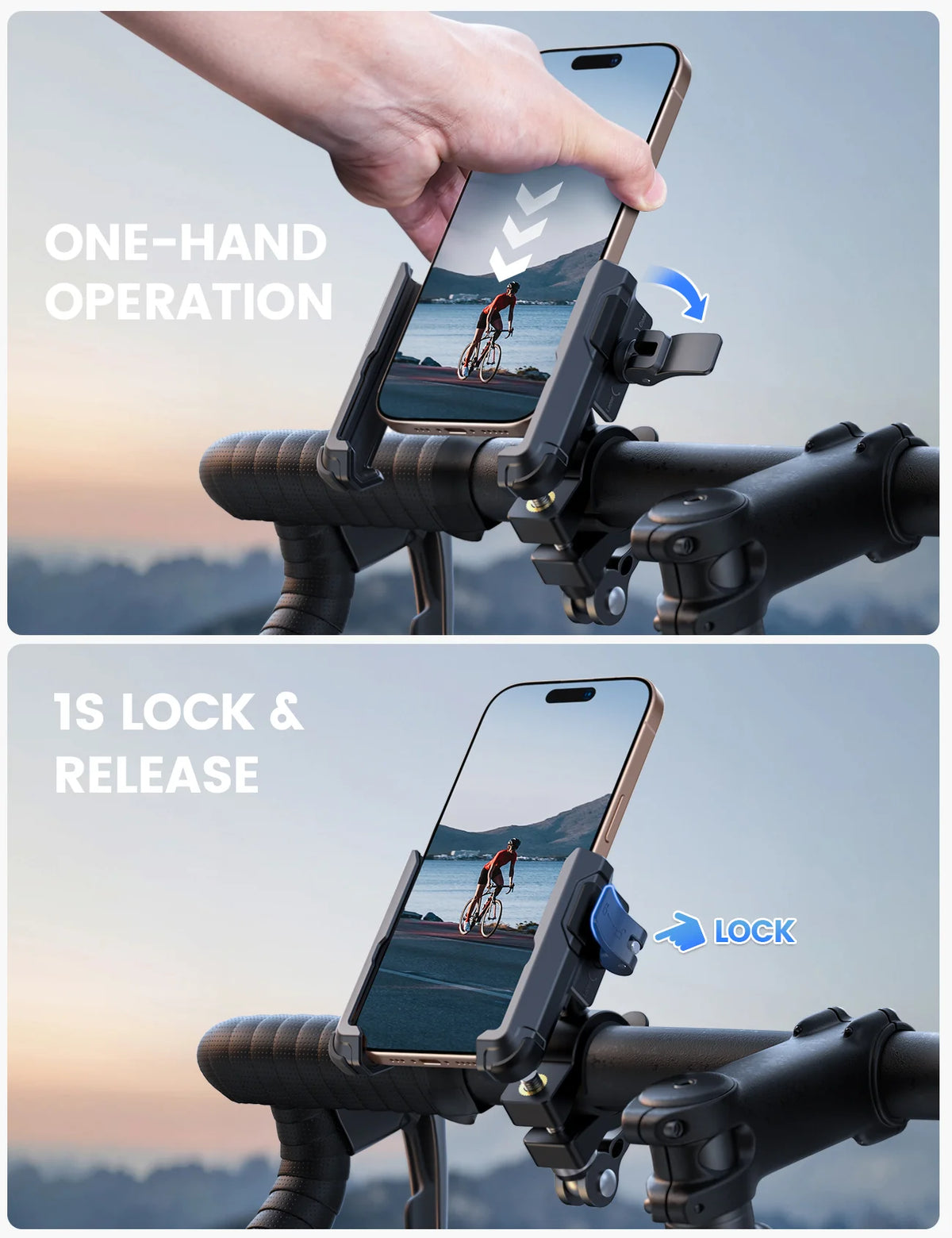 Lamicall Motorcycle Phone Holder Mount - Handlebar Cell Phone Cradle