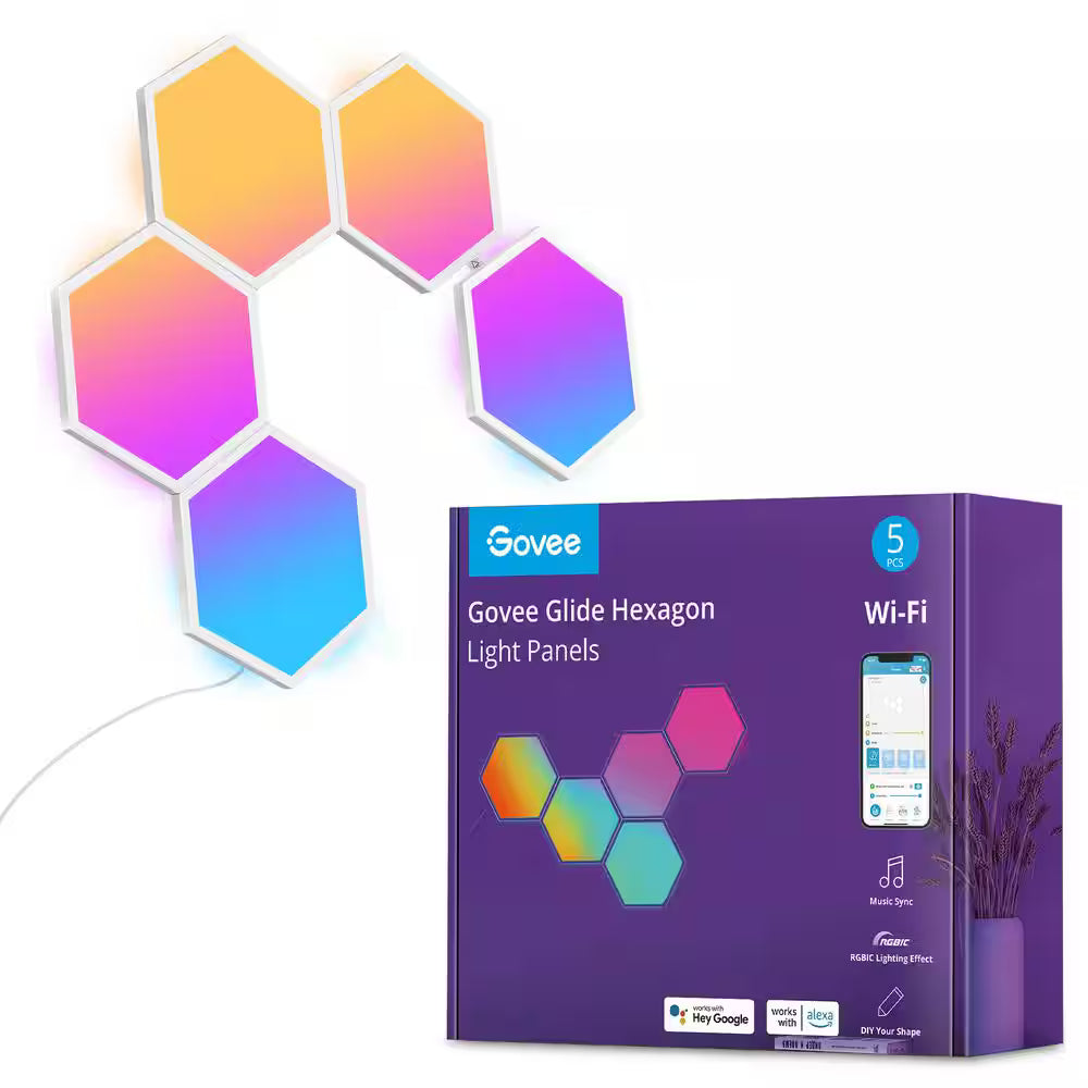 Govee Hexagon LED Panels - Smart RGB Wall Lights with App Control, Alexa & Google Assistant