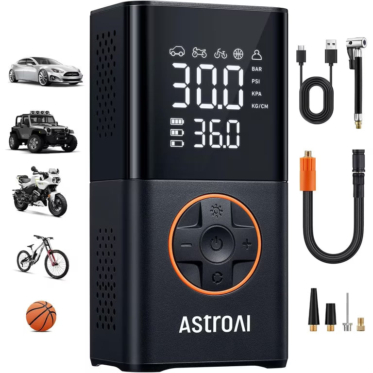 AstroAI L7 Portable Tire Inflator Air Compressor - Cars & Motorcycles