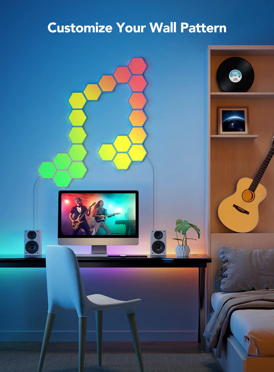 Govee Hexagon LED Panels - Smart RGB Wall Lights with App Control, Alexa & Google Assistant