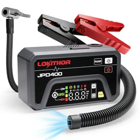 LOKITHOR JP400 Jump Starter with Air Compressor for 8.5L Gas/6.5L Diesel