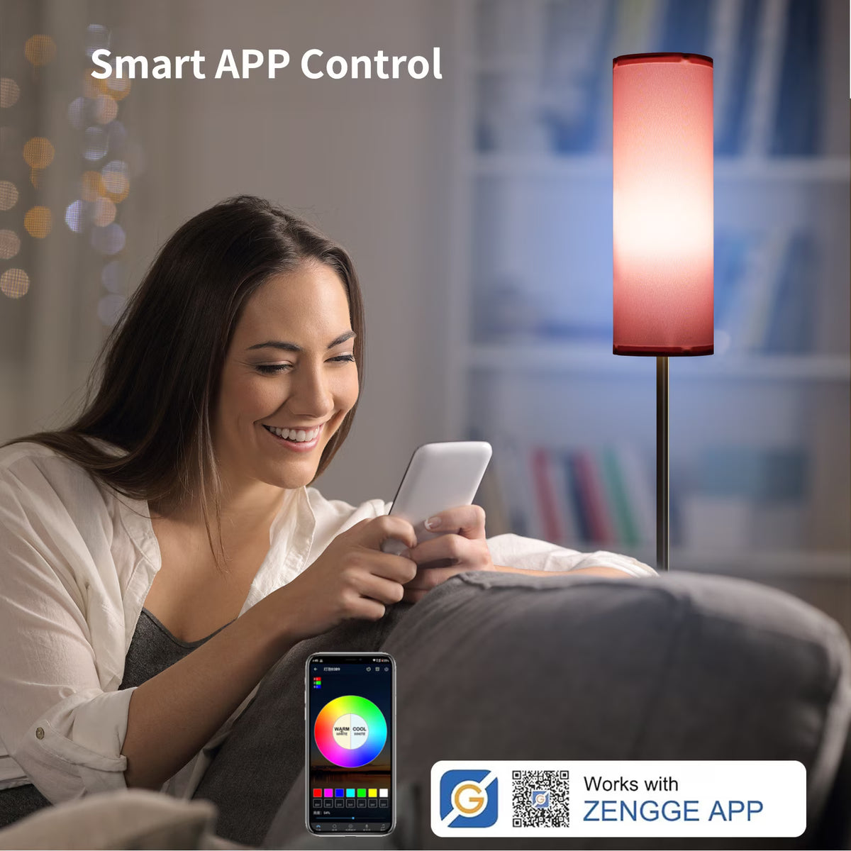FRIDEKO HOME Smart Floor Lamp Set of 2 - Color Changing, Music Sync, App & Remote Control