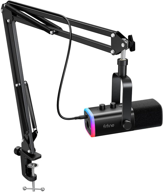 FIFINE AmpliGame AM8T XLR/USB Gaming Microphone Set, Dynamic PC Mic