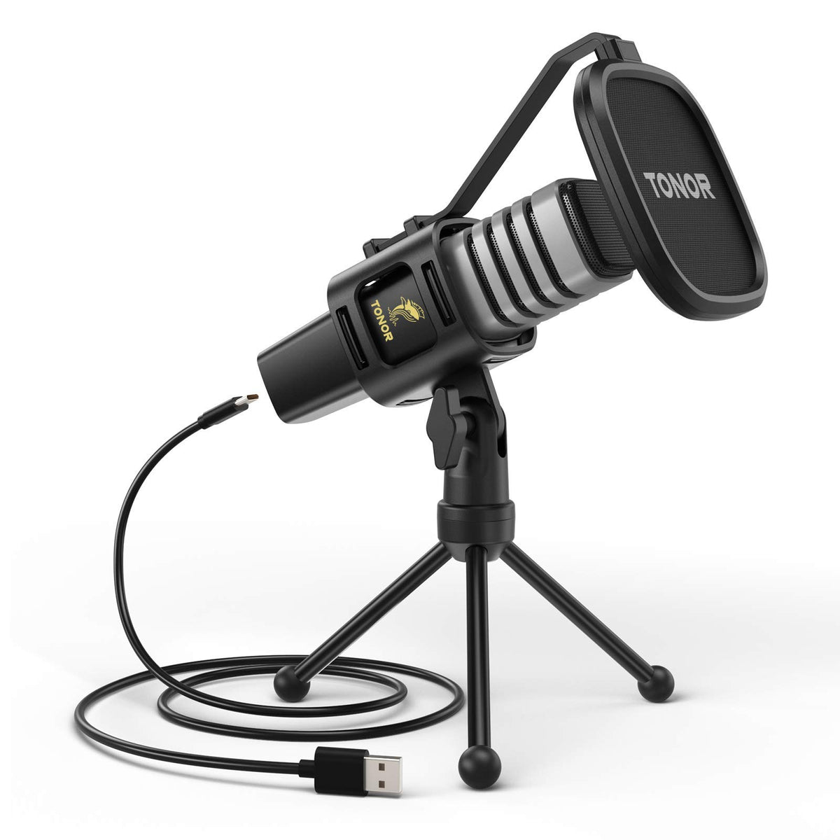 TONOR RGB USB Microphone, Cardioid Condenser Computer PC Mic with Tripod Stand, Pop Filter, Shock Mount for Gaming, Streaming, Podcasting, YouTube, Twitch, Compatible with Laptop Desktop,TC30 with RGB