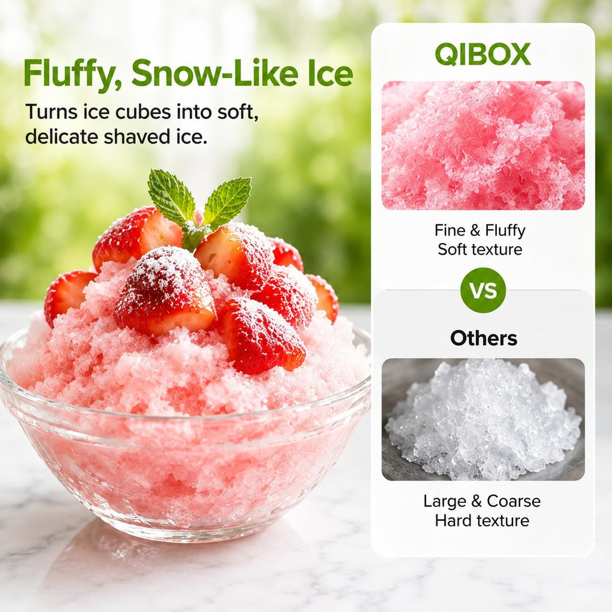 QIBOX 2-in-1 Snow Cone Machine & Smoothie Blender | 700W Electric Ice Shaver for Home Kitchen | Perfect for Kids' Birthday Parties, Summer BBQs & Daily Breakfast Smoothies