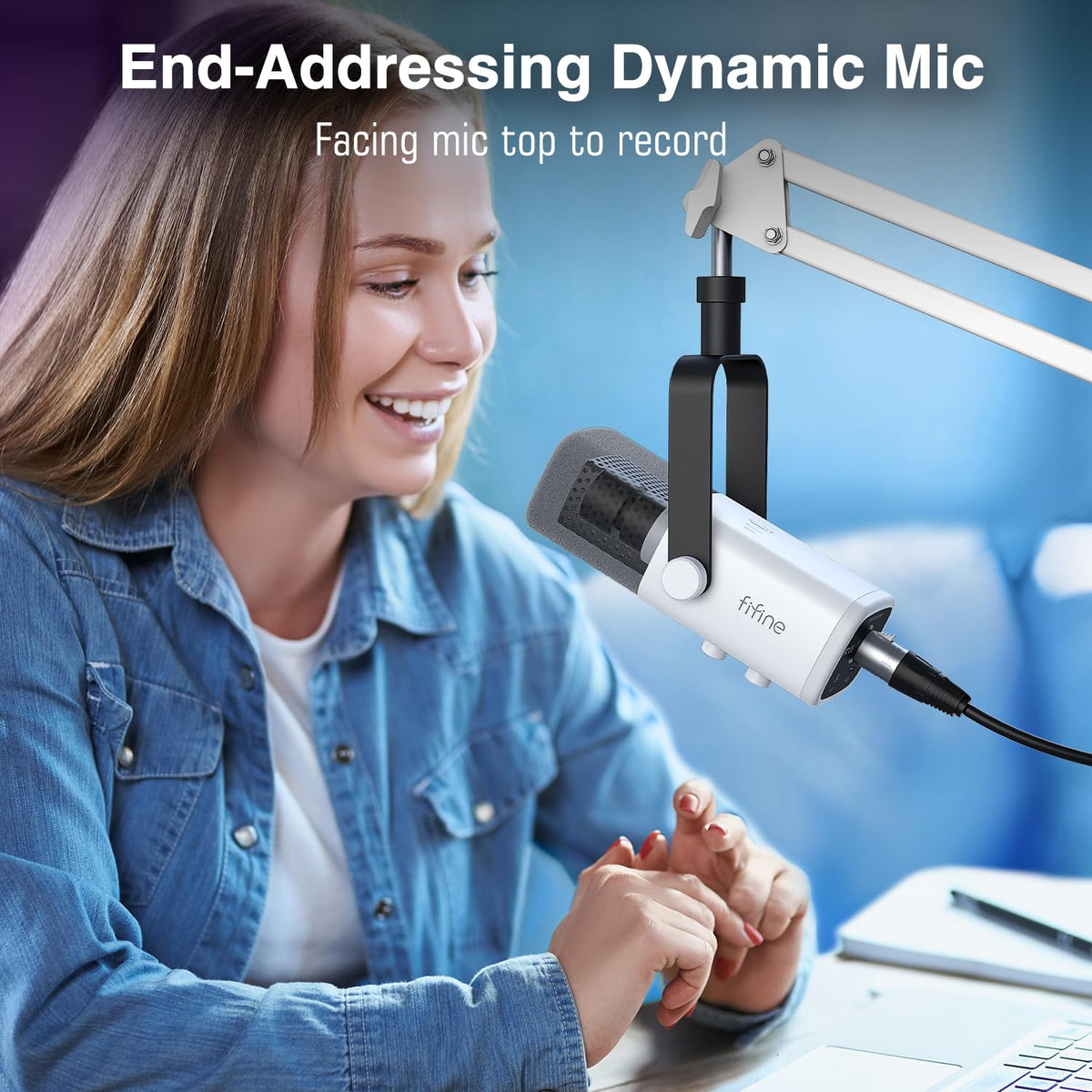 FIFINE AmpliGame AM8T XLR/USB Gaming Microphone Set, Dynamic PC Mic