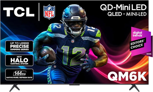 TCL 75 Inch Class QM6K Series | Mini LED QLED 4K HDR | 75QM6K, Latest Model | 120HZ-144HZ High Brightness Smart Google TV Dolby Atmos Onkyo Audio | Voice Remote Alexa Gaming Streaming Television
