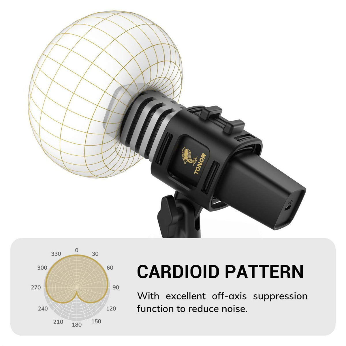 TONOR RGB USB Microphone, Cardioid Condenser Computer PC Mic with Tripod Stand, Pop Filter, Shock Mount for Gaming, Streaming, Podcasting, YouTube, Twitch, Compatible with Laptop Desktop,TC30 with RGB