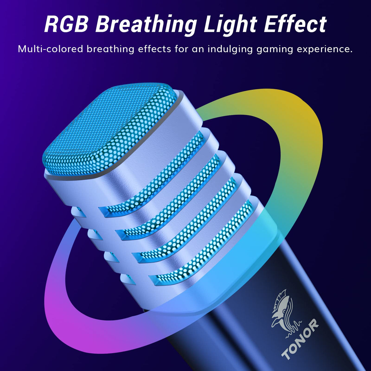 TONOR RGB USB Microphone, Cardioid Condenser Computer PC Mic with Tripod Stand, Pop Filter, Shock Mount for Gaming, Streaming, Podcasting, YouTube, Twitch, Compatible with Laptop Desktop,TC30 with RGB