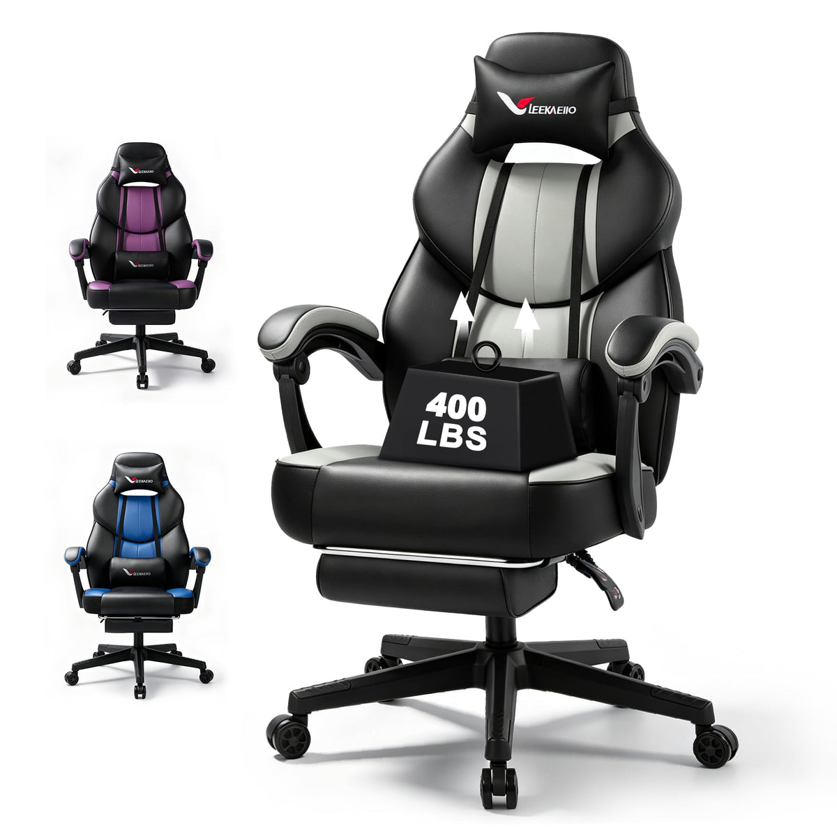 Gaming Chair Big and Tall for Heavy People 400 lbs, Wide Seat Office Chair