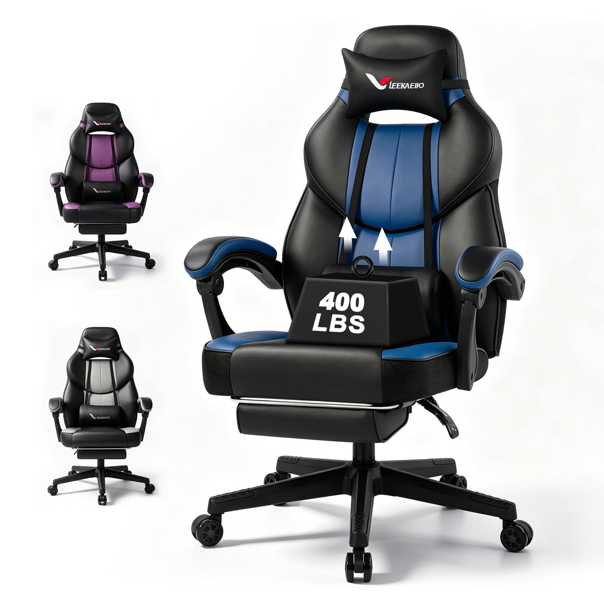 Gaming Chair Big and Tall for Heavy People 400 lbs, Wide Seat Office Chair