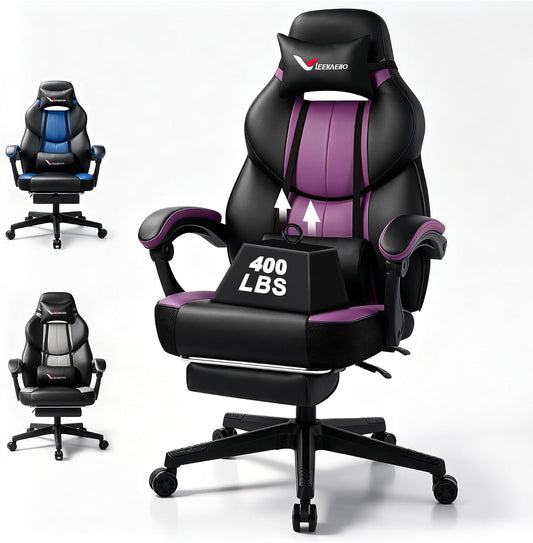 Gaming Chair Big and Tall for Heavy People 400 lbs, Wide Seat Office Chair