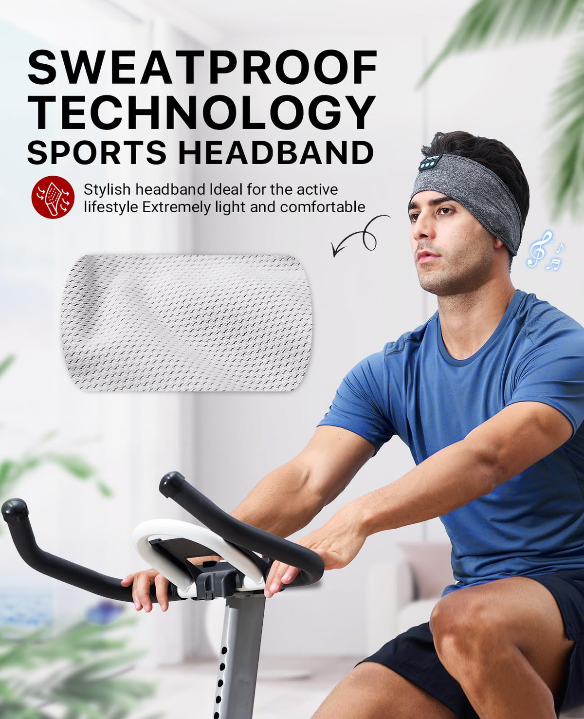 Perytong Sleep Headphones Wireless, Bluetooth Sports Headband Headphones with Ultra-Thin HD Stereo Speakers Perfect for Sleeping,Workout,Jogging,Yoga,Insomnia, Air Travel, Meditation (Charcoal Grey)