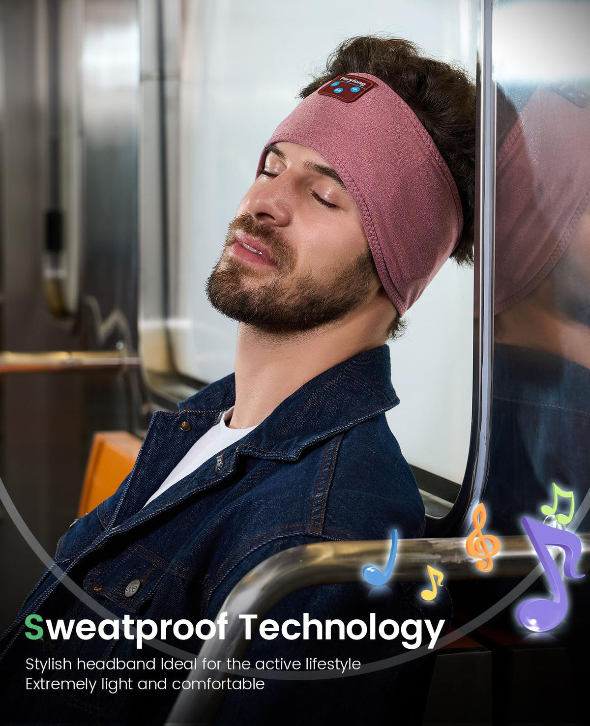Perytong Sleep Headphones Wireless, Bluetooth Sports Headband Headphones with Ultra-Thin HD Stereo Speakers Perfect for Sleeping,Workout,Jogging,Yoga,Insomnia, Air Travel, Meditation (Charcoal Grey)