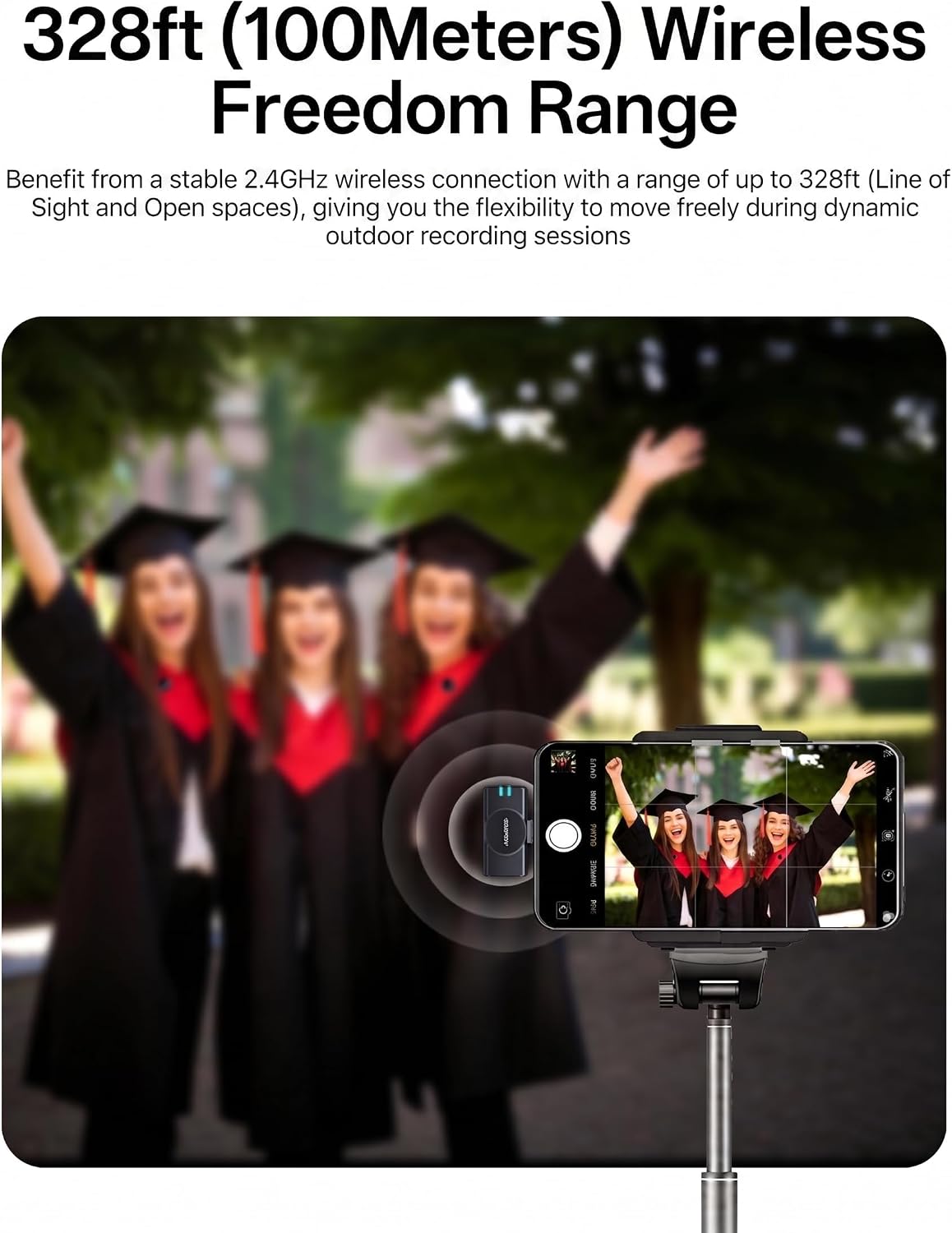 Kasohqee Wireless Lavalier Microphone for iPhone 17/16/15/14, iPad & Android