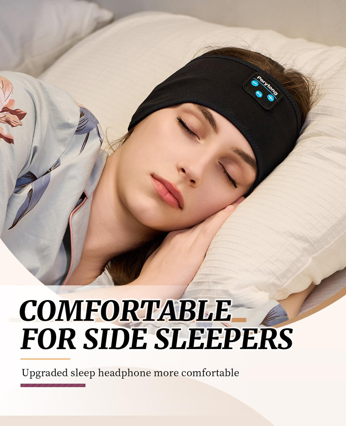 Perytong Sleep Headphones Wireless, Bluetooth Sports Headband Headphones with Ultra-Thin HD Stereo Speakers Perfect for Sleeping,Workout,Jogging,Yoga,Insomnia, Air Travel, Meditation (Charcoal Grey)