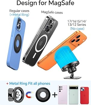 Magnetic Car Phone Mount - 20 Magnets, 360° Rotation, Hands-Free Dashboard Holder