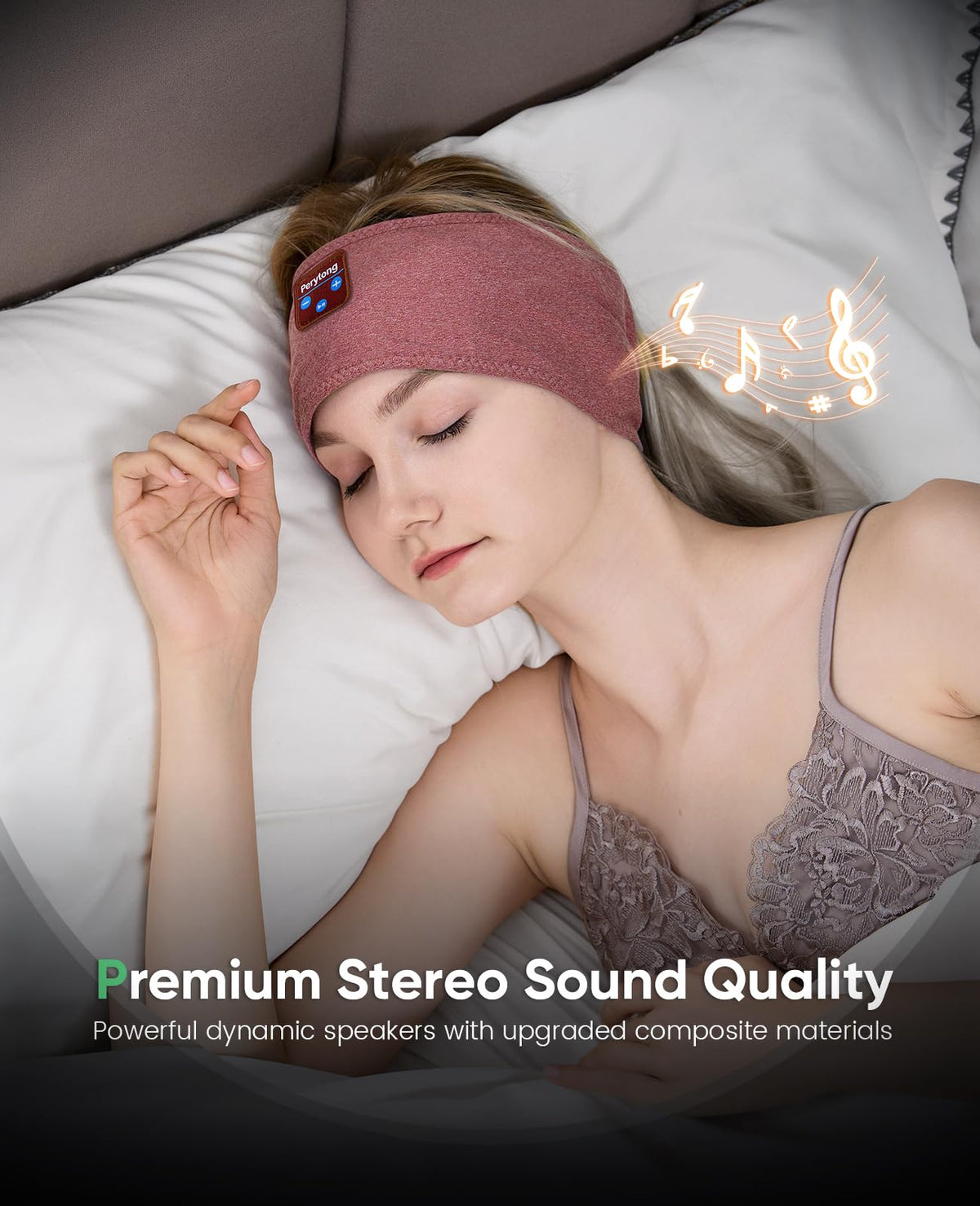 Perytong Sleep Headphones Wireless, Bluetooth Sports Headband Headphones with Ultra-Thin HD Stereo Speakers Perfect for Sleeping,Workout,Jogging,Yoga,Insomnia, Air Travel, Meditation (Charcoal Grey)