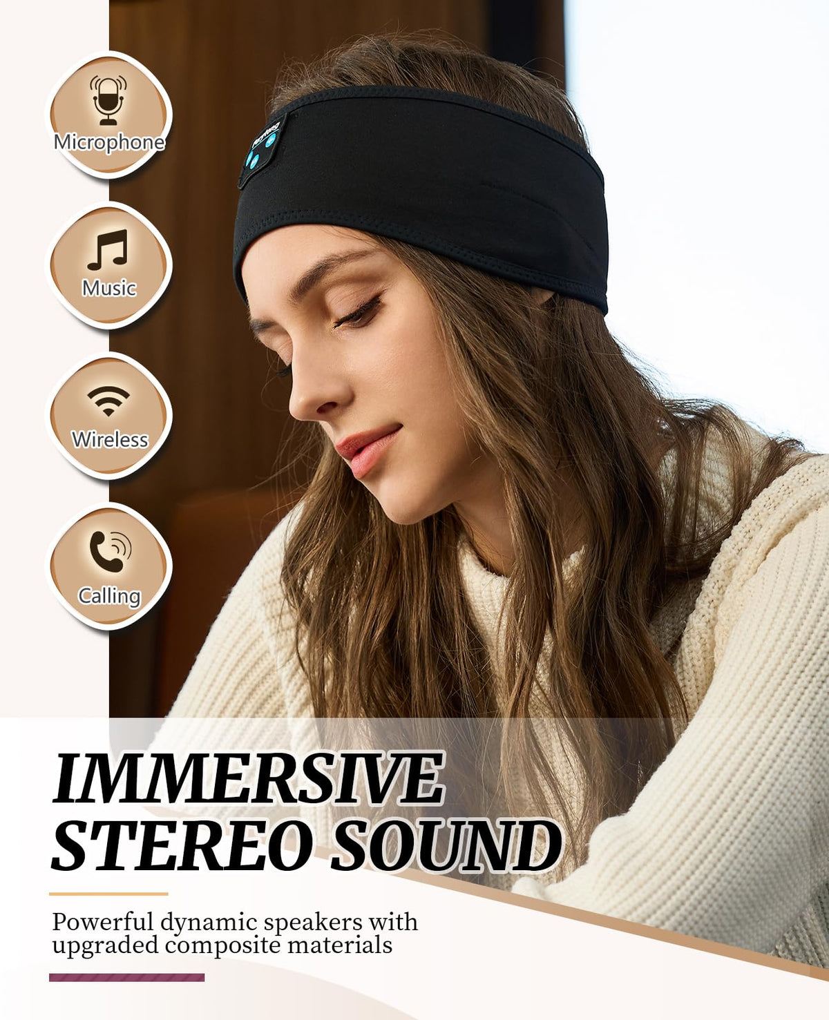 Perytong Sleep Headphones Wireless, Bluetooth Sports Headband Headphones with Ultra-Thin HD Stereo Speakers Perfect for Sleeping,Workout,Jogging,Yoga,Insomnia, Air Travel, Meditation (Charcoal Grey)
