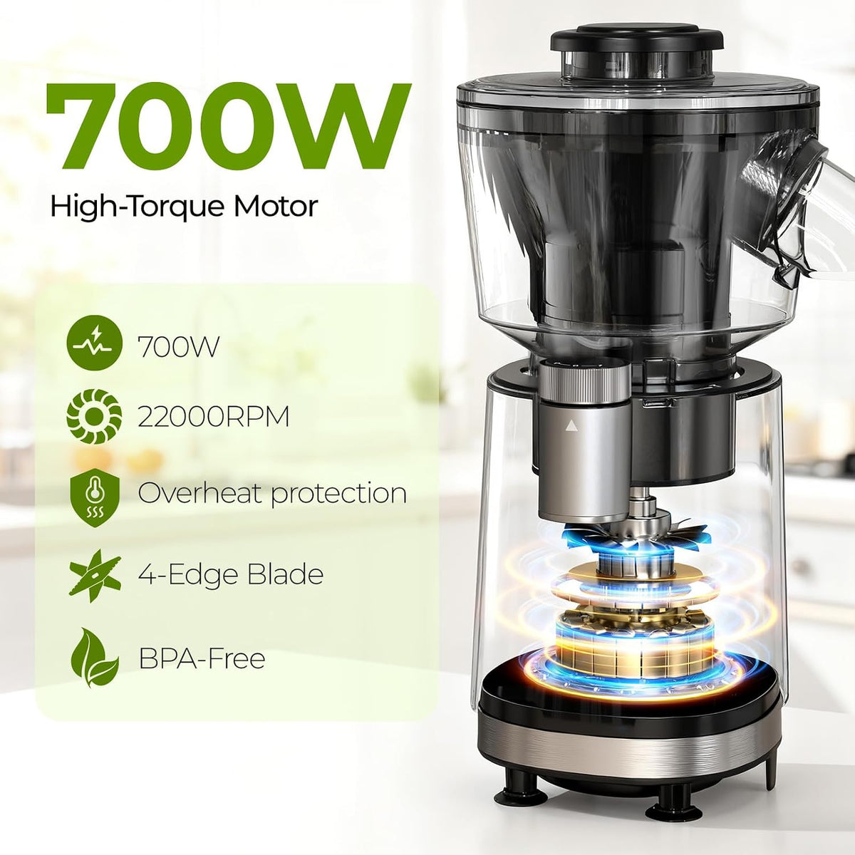 QIBOX 2-in-1 Snow Cone Machine & Smoothie Blender | 700W Electric Ice Shaver for Home Kitchen | Perfect for Kids' Birthday Parties, Summer BBQs & Daily Breakfast Smoothies