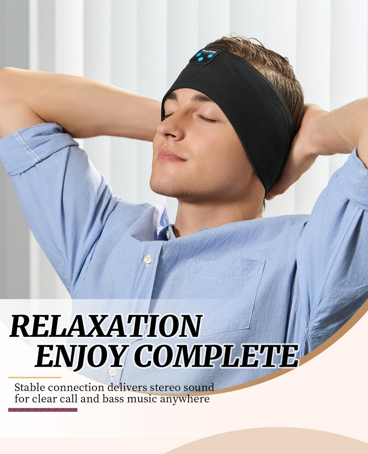 Perytong Sleep Headphones Wireless, Bluetooth Sports Headband Headphones with Ultra-Thin HD Stereo Speakers Perfect for Sleeping,Workout,Jogging,Yoga,Insomnia, Air Travel, Meditation (Charcoal Grey)