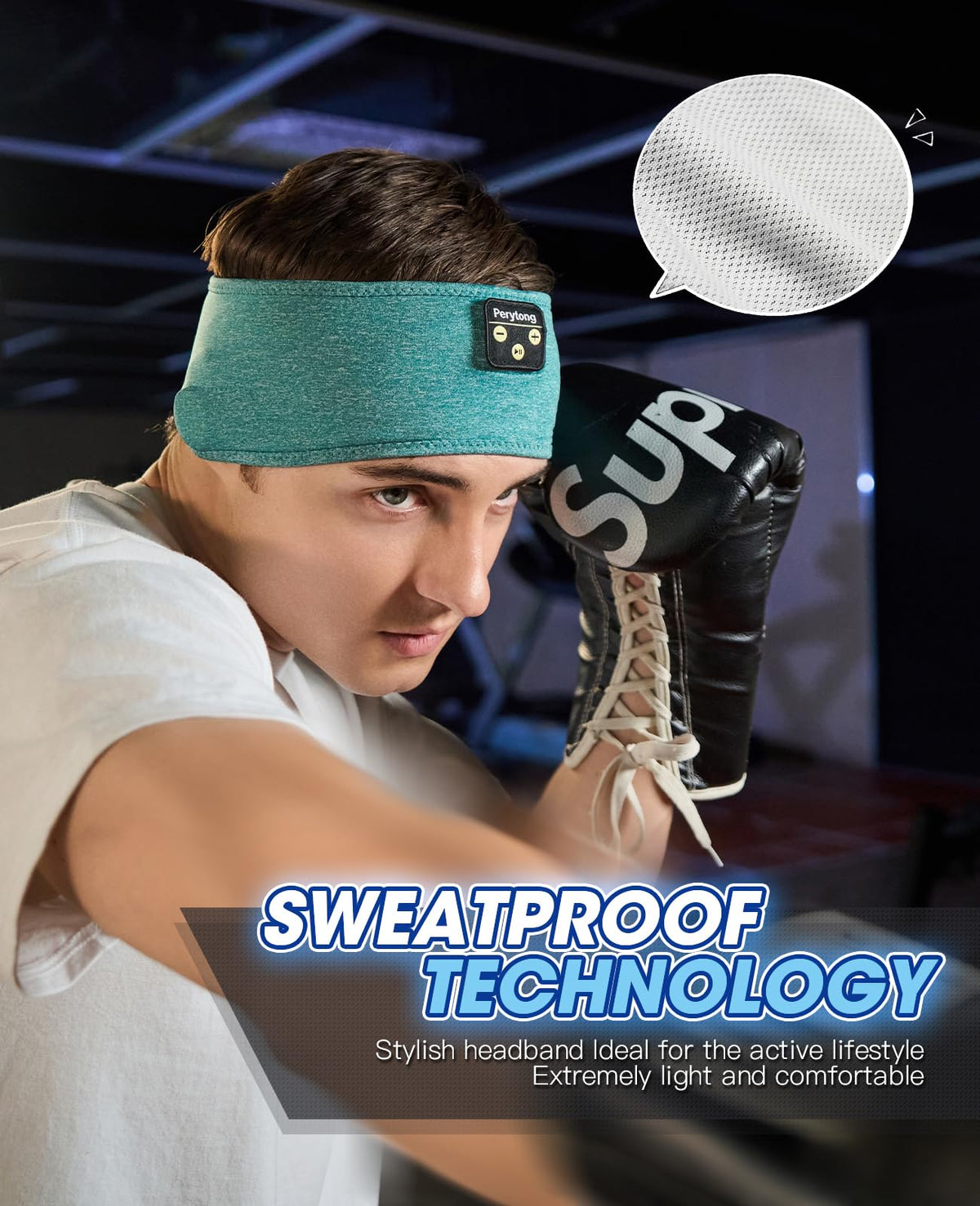 Perytong Sleep Headphones Wireless, Bluetooth Sports Headband Headphones with Ultra-Thin HD Stereo Speakers Perfect for Sleeping,Workout,Jogging,Yoga,Insomnia, Air Travel, Meditation (Charcoal Grey)