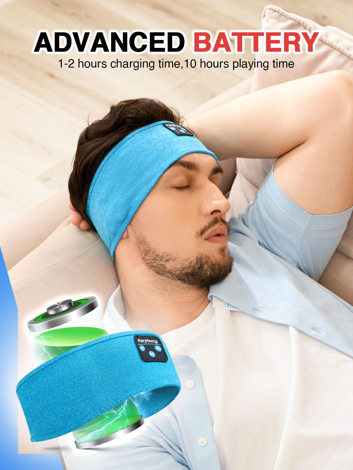 Perytong Sleep Headphones Wireless, Bluetooth Sports Headband Headphones with Ultra-Thin HD Stereo Speakers Perfect for Sleeping,Workout,Jogging,Yoga,Insomnia, Air Travel, Meditation (Charcoal Grey)