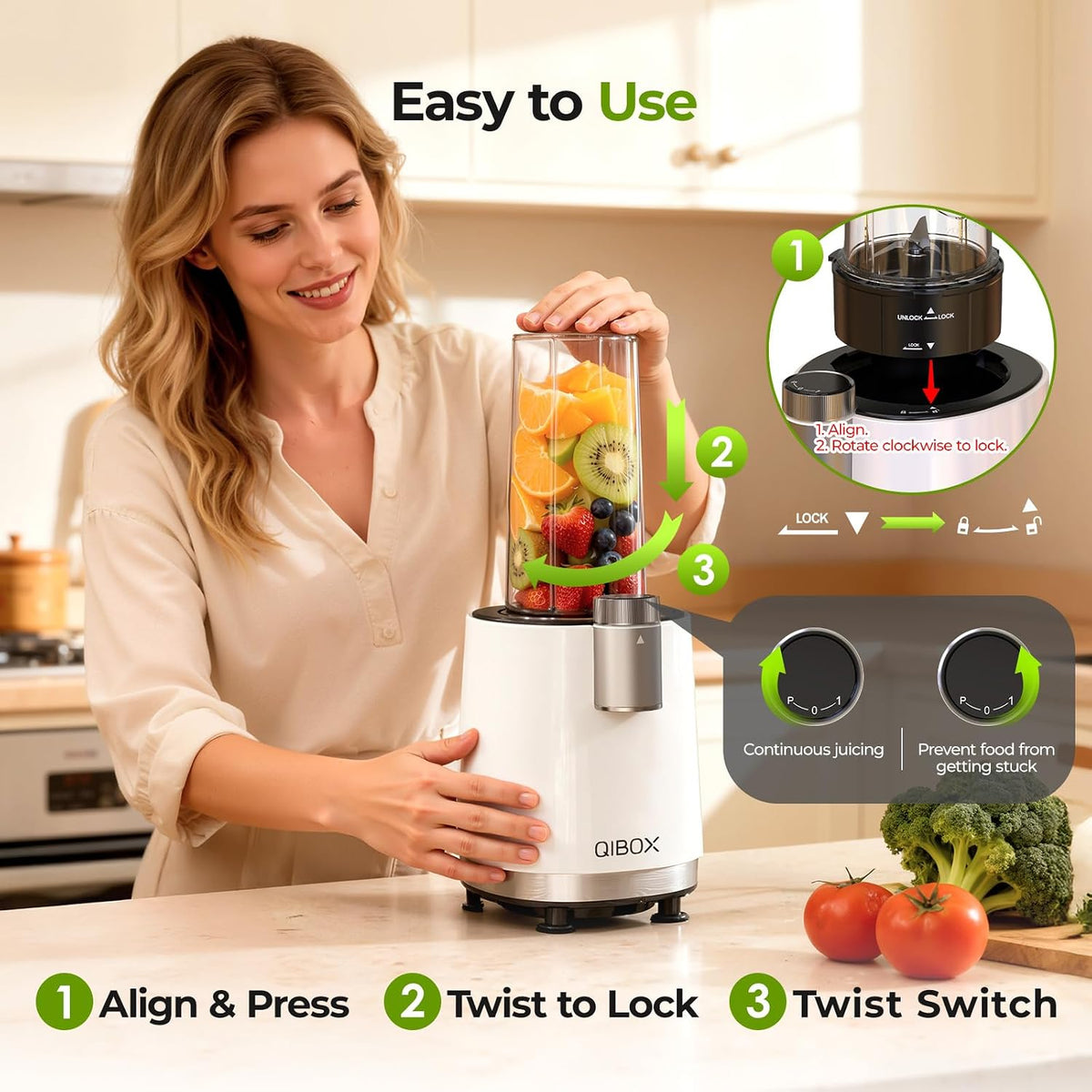 QIBOX 2-in-1 Snow Cone Machine & Smoothie Blender | 700W Electric Ice Shaver for Home Kitchen | Perfect for Kids' Birthday Parties, Summer BBQs & Daily Breakfast Smoothies
