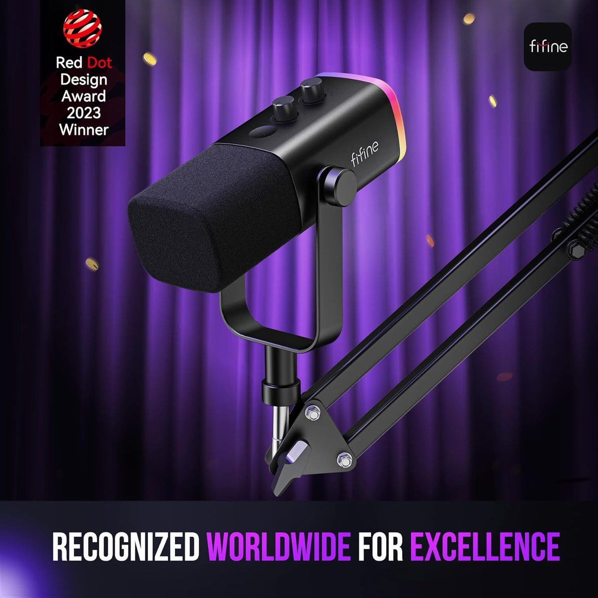 FIFINE AmpliGame AM8T XLR/USB Gaming Microphone Set, Dynamic PC Mic
