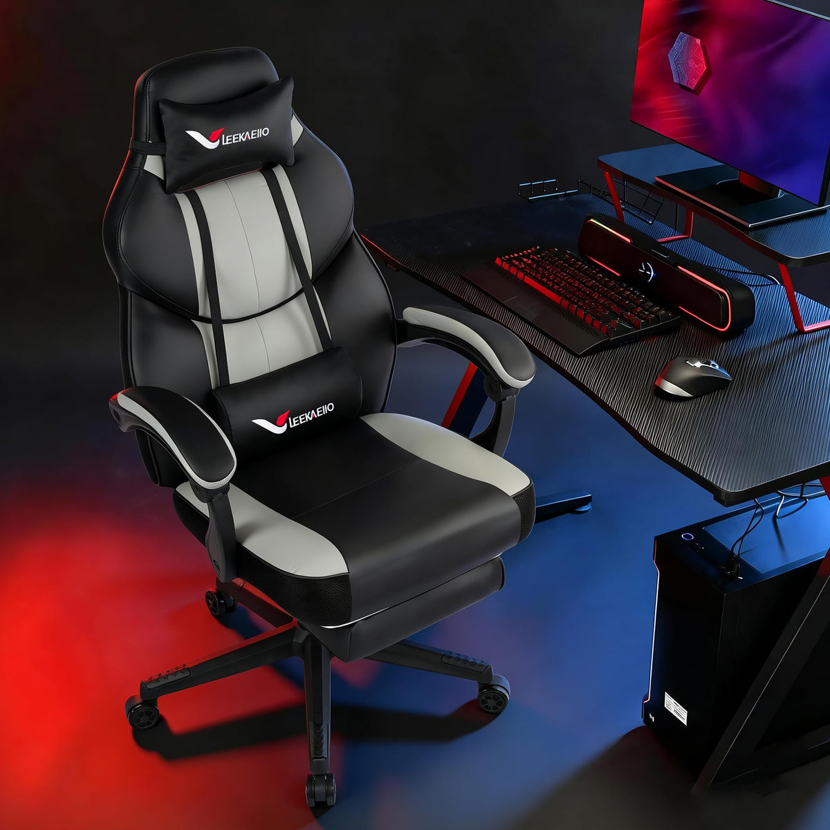Gaming Chair Big and Tall for Heavy People 400 lbs, Wide Seat Office Chair