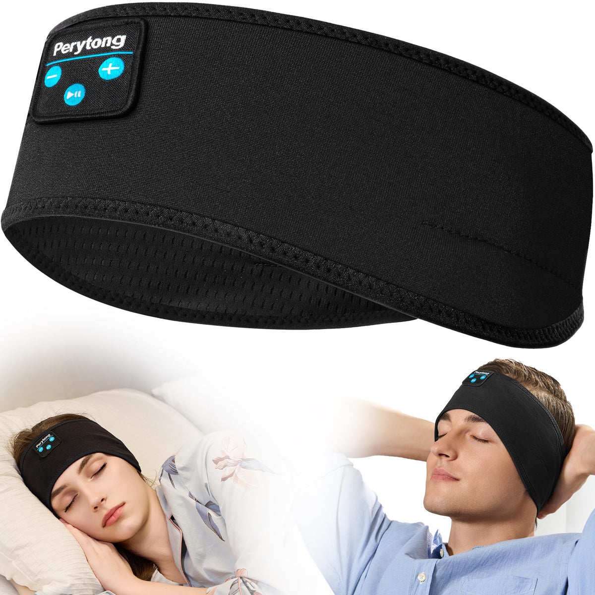 Perytong Sleep Headphones Wireless, Bluetooth Sports Headband Headphones with Ultra-Thin HD Stereo Speakers Perfect for Sleeping,Workout,Jogging,Yoga,Insomnia, Air Travel, Meditation (Charcoal Grey)