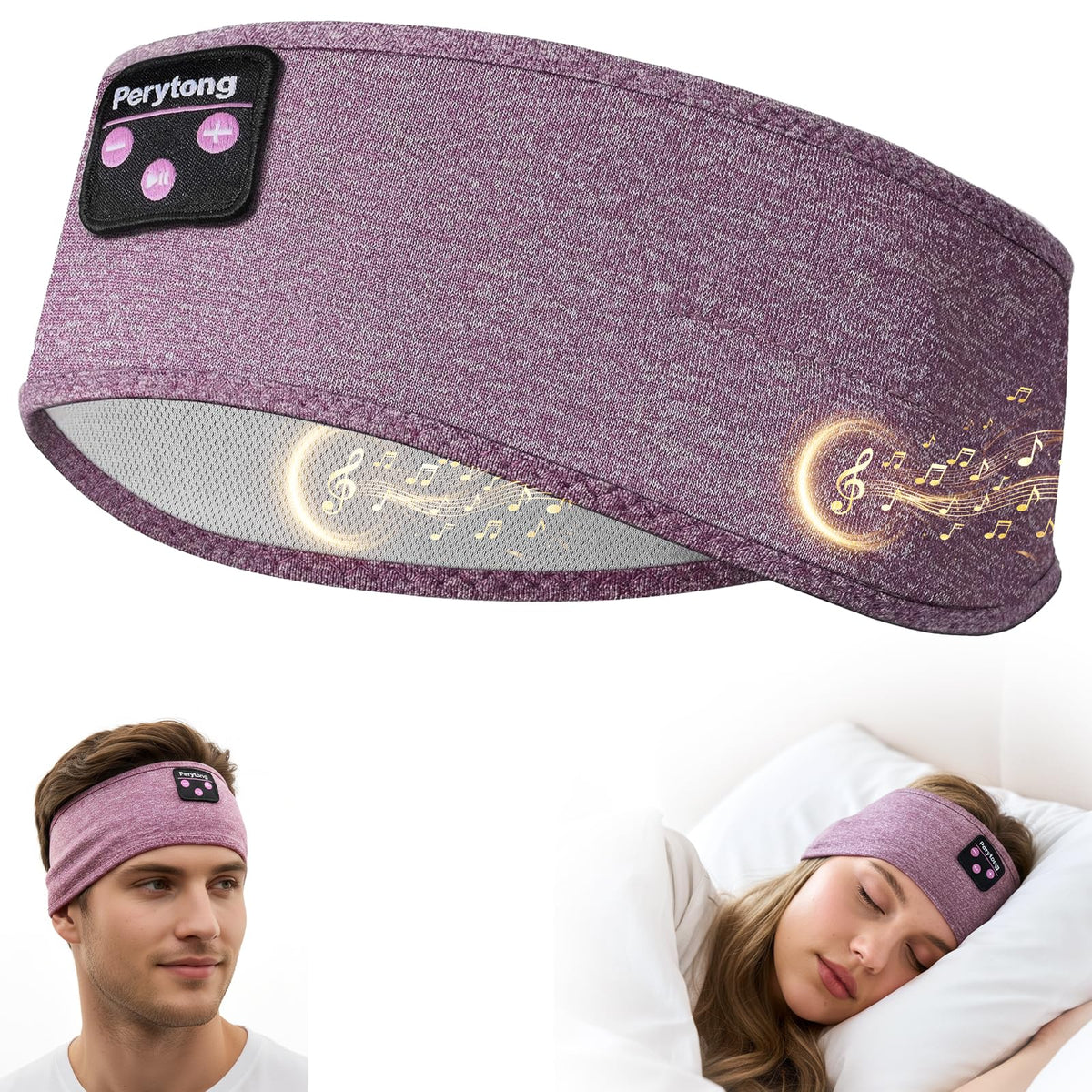 Perytong Sleep Headphones Wireless, Bluetooth Sports Headband Headphones with Ultra-Thin HD Stereo Speakers Perfect for Sleeping,Workout,Jogging,Yoga,Insomnia, Air Travel, Meditation (Charcoal Grey)
