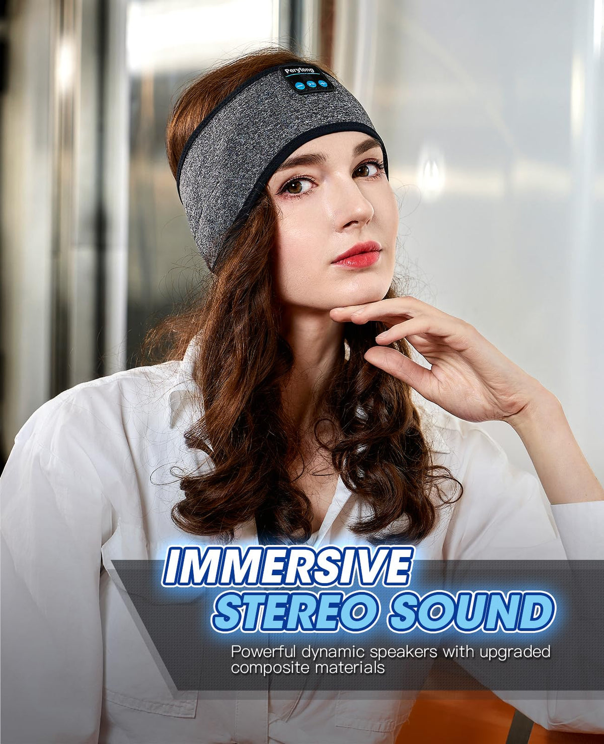 Perytong Sleep Headphones Wireless, Bluetooth Sports Headband Headphones with Ultra-Thin HD Stereo Speakers Perfect for Sleeping,Workout,Jogging,Yoga,Insomnia, Air Travel, Meditation (Charcoal Grey)