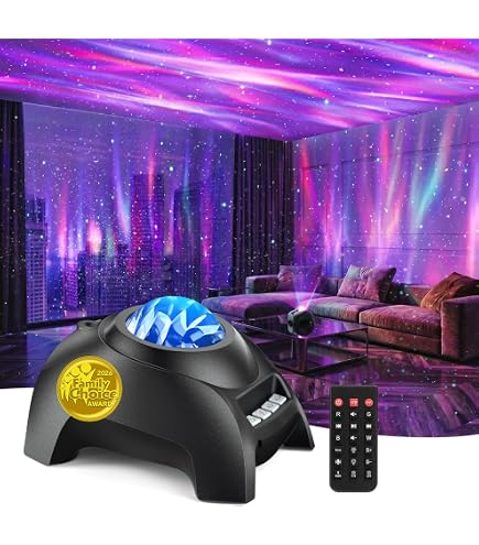 HODANS Northern Galaxy Aurora Projector - 33 Light Effects, Bluetooth Speaker, White Noise, Remote