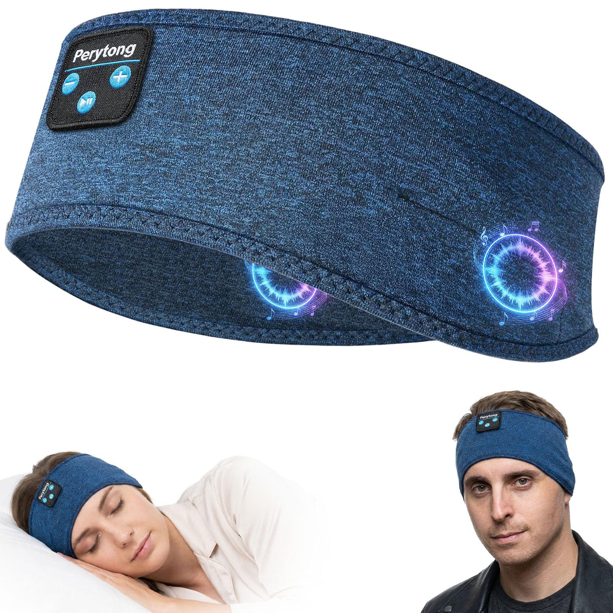 Perytong Sleep Headphones Wireless, Bluetooth Sports Headband Headphones with Ultra-Thin HD Stereo Speakers Perfect for Sleeping,Workout,Jogging,Yoga,Insomnia, Air Travel, Meditation (Charcoal Grey)