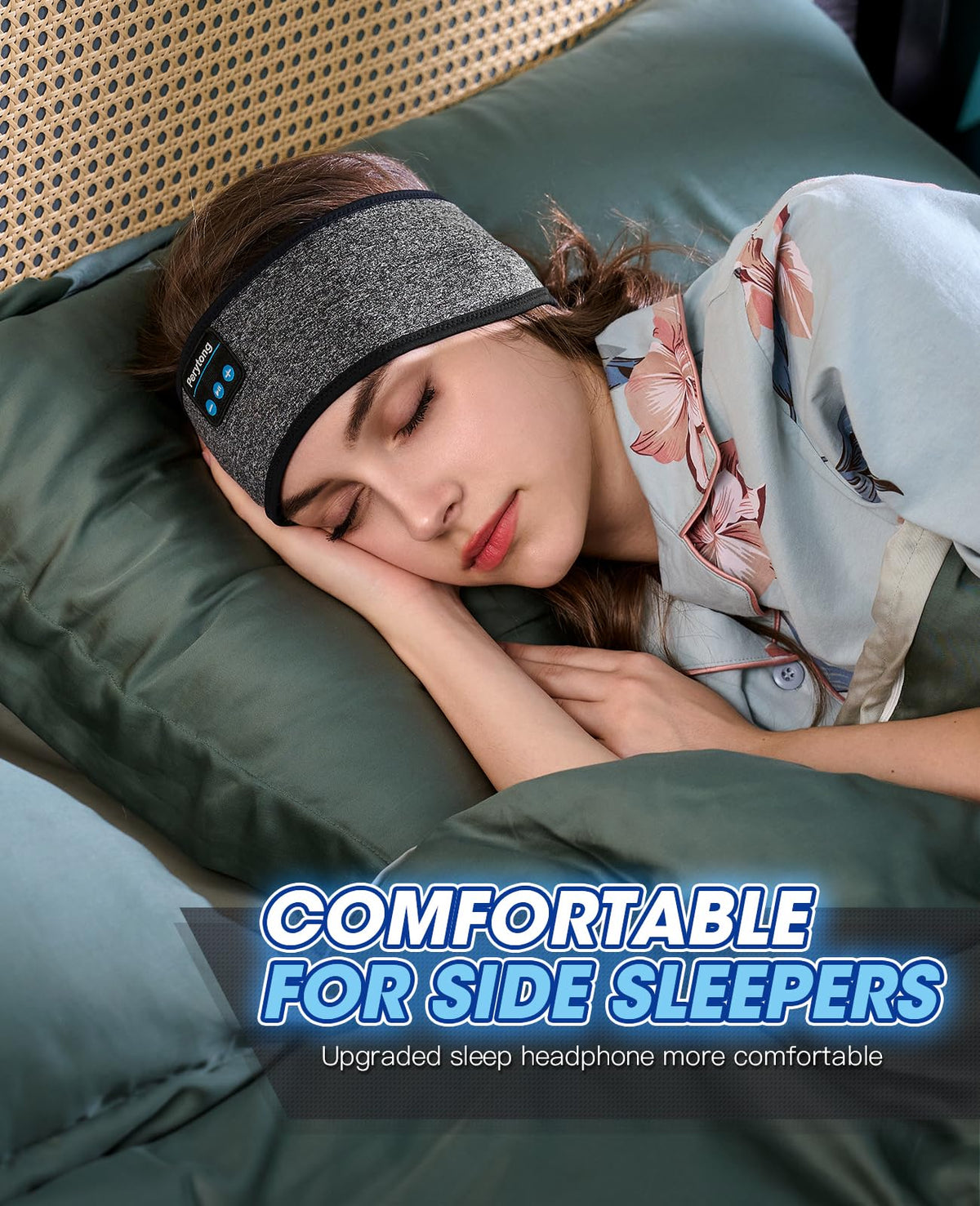 Perytong Sleep Headphones Wireless, Bluetooth Sports Headband Headphones with Ultra-Thin HD Stereo Speakers Perfect for Sleeping,Workout,Jogging,Yoga,Insomnia, Air Travel, Meditation (Charcoal Grey)