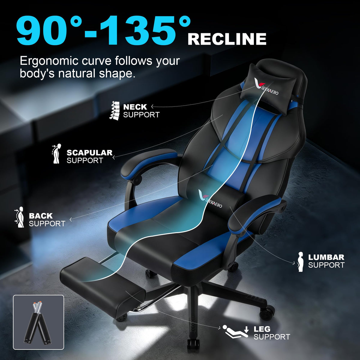 Gaming Chair Big and Tall for Heavy People 400 lbs, Wide Seat Office Chair