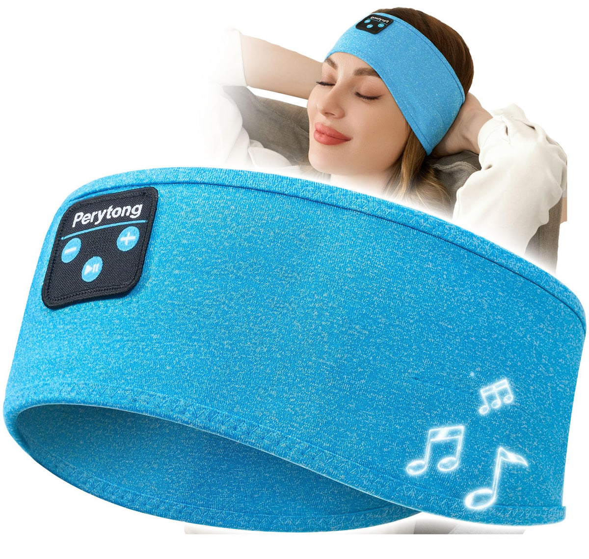 Perytong Sleep Headphones Wireless, Bluetooth Sports Headband Headphones with Ultra-Thin HD Stereo Speakers Perfect for Sleeping,Workout,Jogging,Yoga,Insomnia, Air Travel, Meditation (Charcoal Grey)