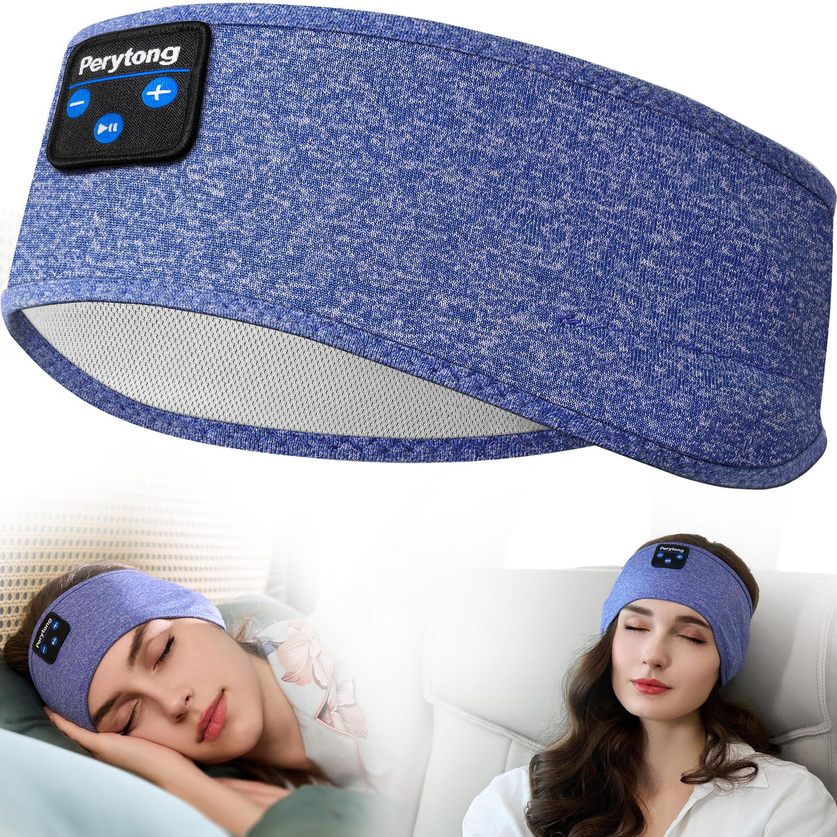Perytong Sleep Headphones Wireless, Bluetooth Sports Headband Headphones with Ultra-Thin HD Stereo Speakers Perfect for Sleeping,Workout,Jogging,Yoga,Insomnia, Air Travel, Meditation (Charcoal Grey)