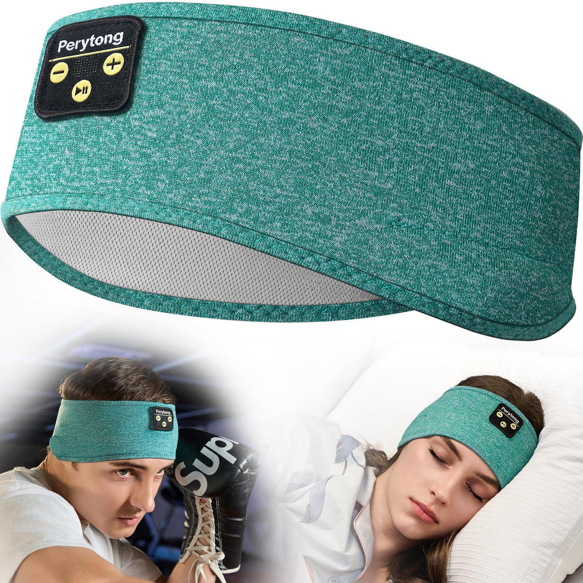 Perytong Sleep Headphones Wireless, Bluetooth Sports Headband Headphones with Ultra-Thin HD Stereo Speakers Perfect for Sleeping,Workout,Jogging,Yoga,Insomnia, Air Travel, Meditation (Charcoal Grey)