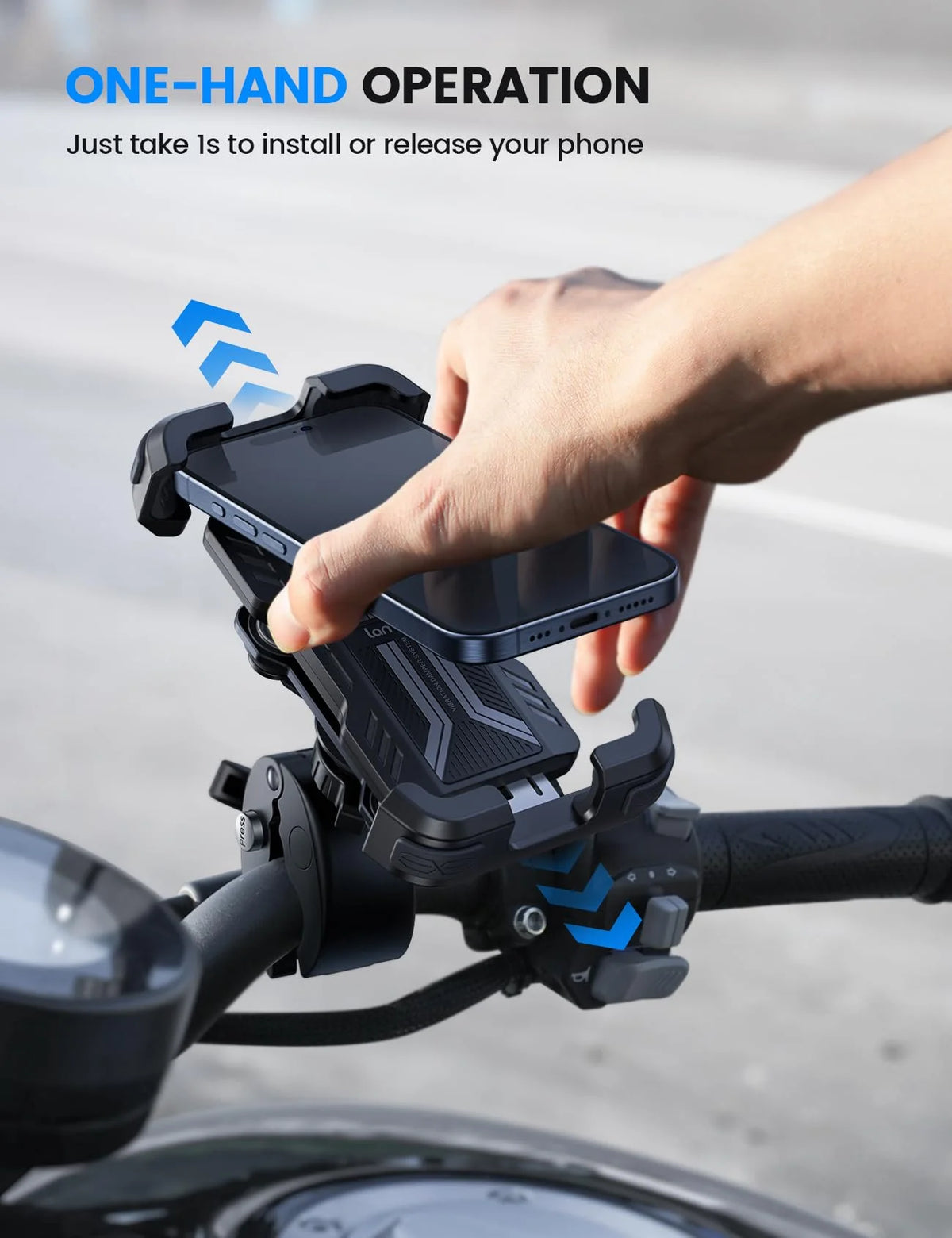 Lamicall Motorcycle Phone Holder Mount - Handlebar Cell Phone Cradle