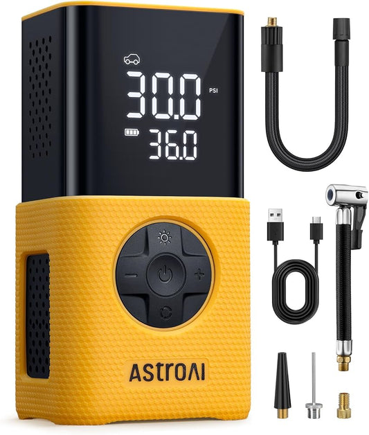 AstroAI L7 Portable Tire Inflator Air Compressor with accessories