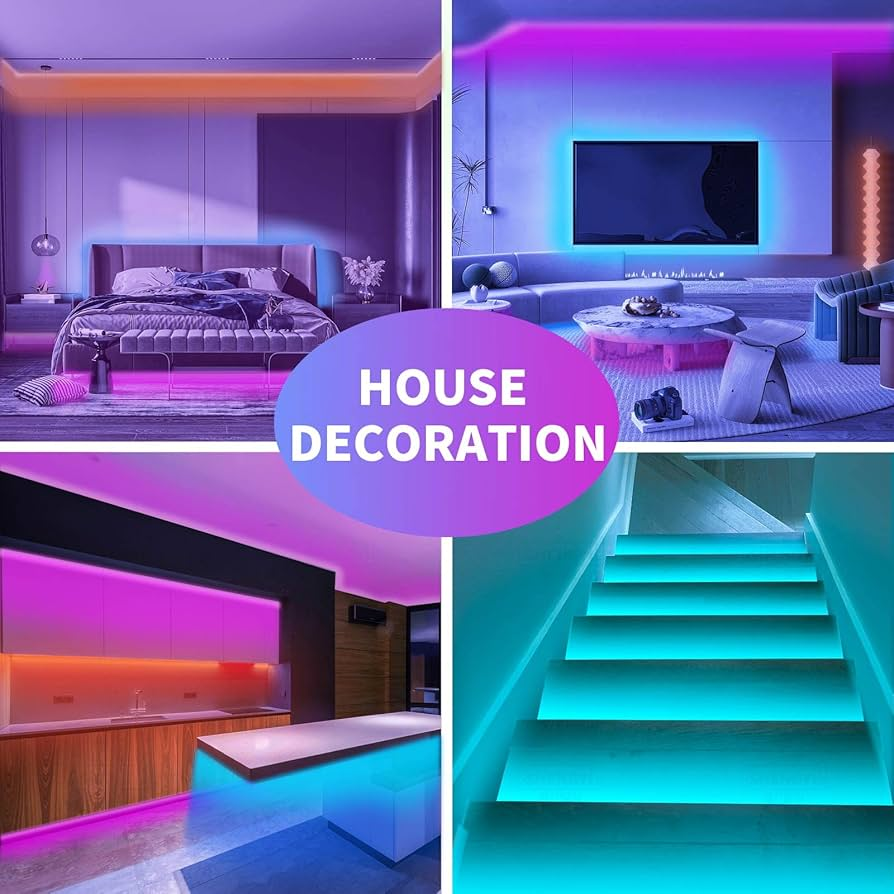 KSIPZE RGB LED Strip Lights house decoration in bedroom living room kitchen and stairs