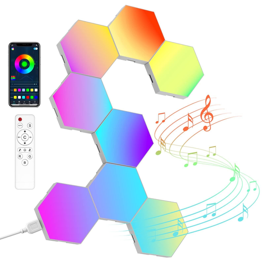 NIUCOO 8 Pack Hexagon LED Wall Panels with app and remote control music sync