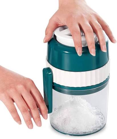 MANBA Manual Snow Cone Machine - Hand Crank Shaved Ice Maker with Ice Cube Tray