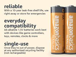 Amazon Basics Leak-Free Household Batteries - Long-Lasting AA Alkaline
