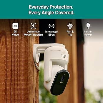 Arlo Essential Plug-In Security Camera - Wired Indoor/Outdoor HD Camera