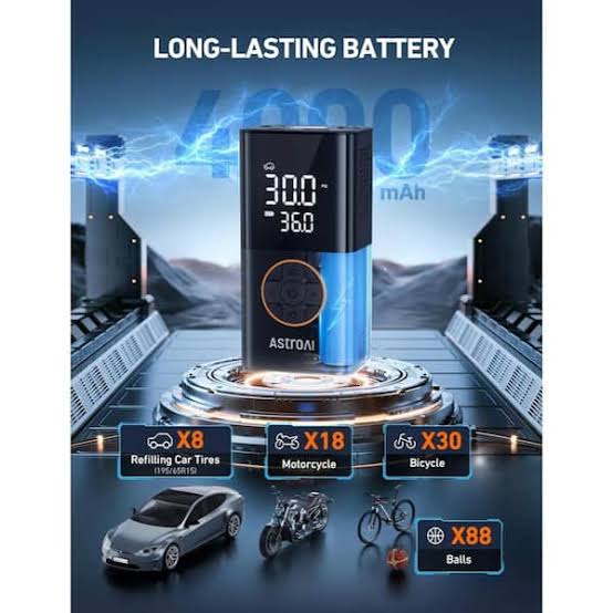 AstroAI L7 Portable Tire Inflator Air Compressor - Cars & Motorcycles