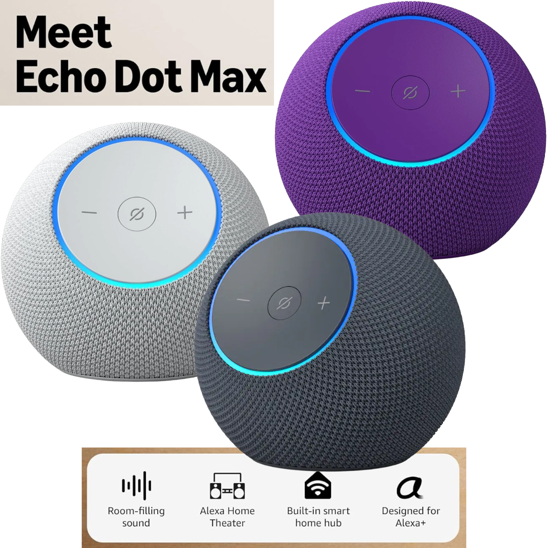 Amazon Echo Dot Max (Newest Model) - Alexa Smart Speaker, Glacier White